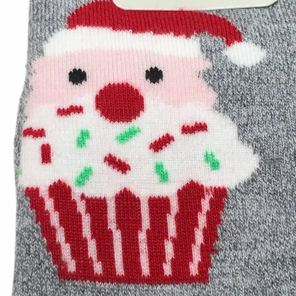 Apara Cupcake & Ice Cream Cone Crew Socks, Gray